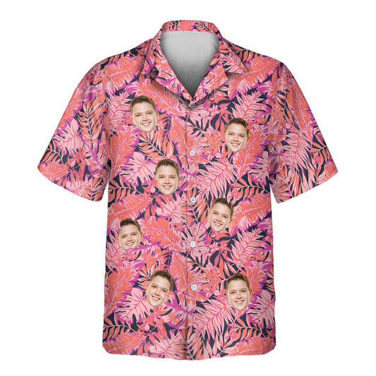 A Bright Colorful Tropical Florals Custom Hawaiian Shirt featuring vivid tropical flowers, lush palm leaves, and exotic rainforest elements. This stylish, breathable button-up shirt showcases bold colors and a lively summer vibe, perfect for beach vacations, luau parties, or casual island wear. Designed for comfort with a relaxed fit and short sleeves.