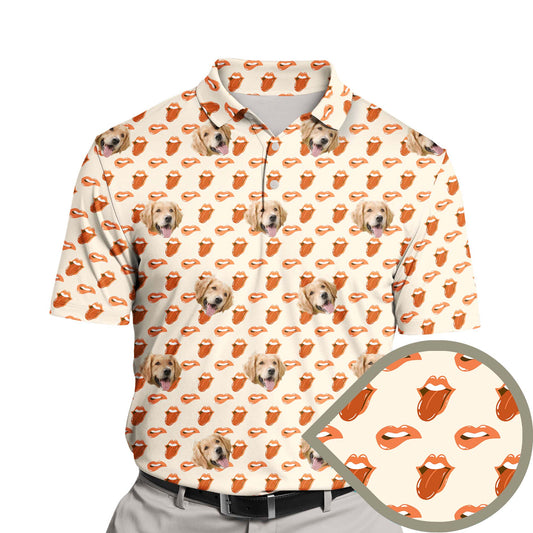 Funny golf shirts with faces on them and red lips for a romantic touch.