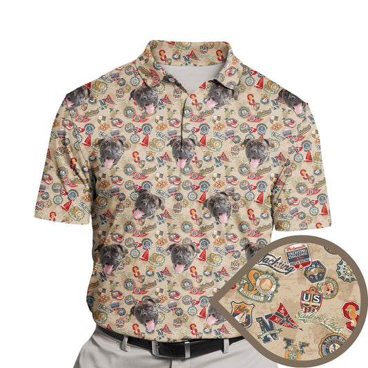 Funny golf shirts with faces on them featuring nautical logos and designs.