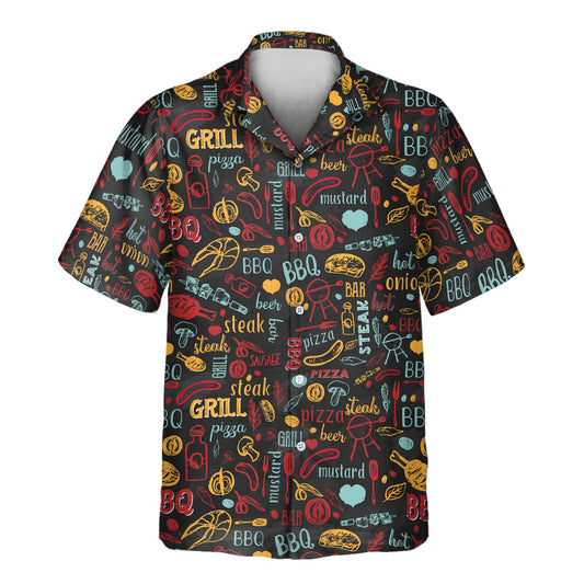 Spice up your style with BBQ Royale Night custom Hawaiian shirts, showcasing vibrant grills, meats, and fun shirts with faces on them for a bold look.