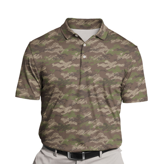 Custom funny golf shirts with faces on them for army enthusiasts.
