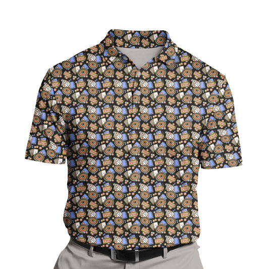 Colorful funny golf shirts with faces on them, perfect for adding fun to your game.