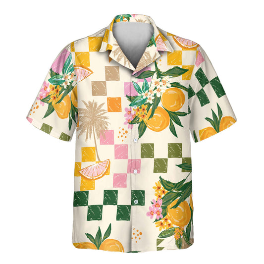 Brighten up with custom Hawaiian shirts featuring lemons, oranges, and shirts with faces on them, adding a lightweight, tropical twist to your style.