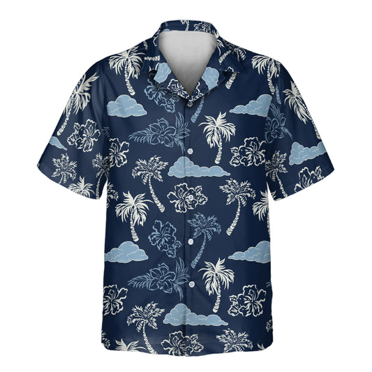 Tropical custom Hawaiian shirts with faces on them, showcasing lush green palms and exotic foliage. Perfect for summer vacations and casual outings.