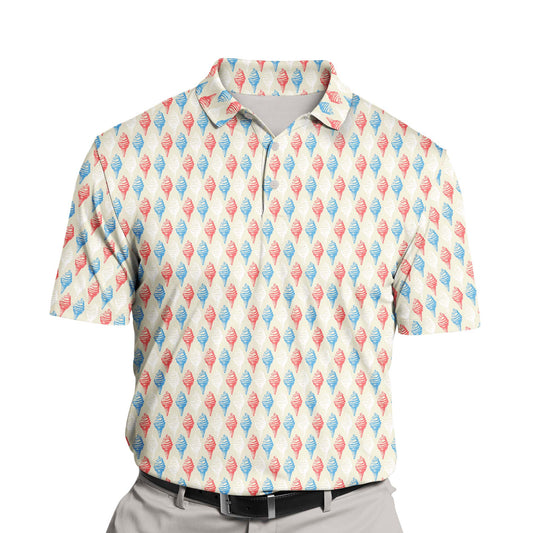 Bright and playful funny golf shirts with faces on them, inspired by delicious ice cream treats.