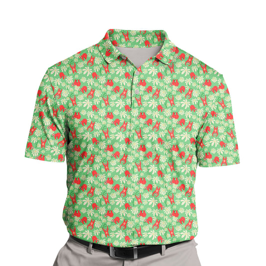 Custom funny golf shirts with sloth faces, perfect for lazy golfers.