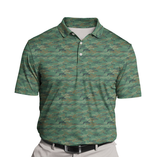 Green Camo Crew | Funny Golf Shirts with Faces or Logos