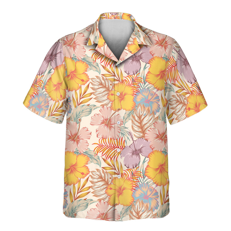 Add island vibes with custom Hawaiian shirts featuring hibiscus flowers, palm trees, and shirts with faces on them, perfect for fun, tropical occasions.
