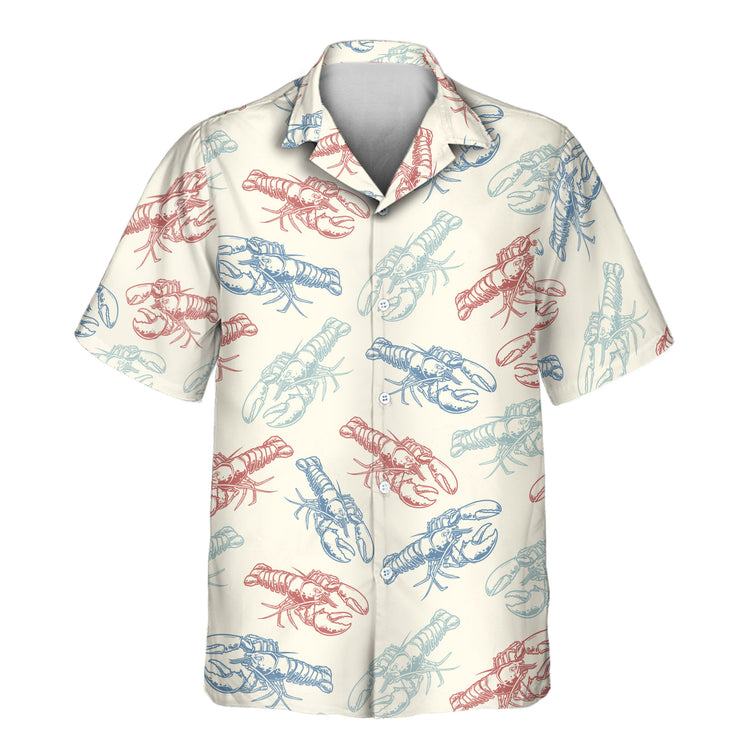 Stand out with custom Hawaiian shirts featuring lobster designs and shirts with faces on them, blending fun, patriotic flair with a lightweight, stylish look.