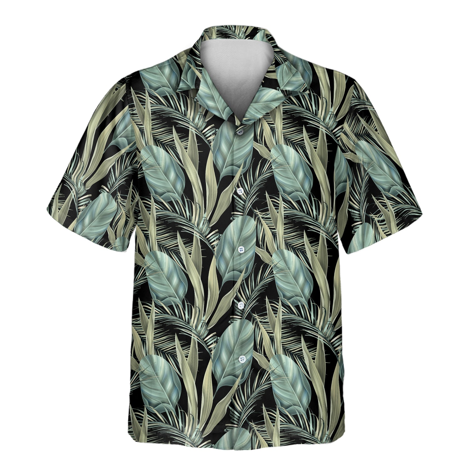Vibrant Custom Hawaiian Shirts with Faces or Logos, designed with palm leaves, exotic jungle patterns, and nature-inspired graphics.