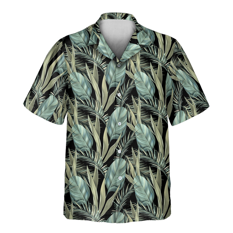 Vibrant Custom Hawaiian Shirts with Faces or Logos, designed with palm leaves, exotic jungle patterns, and nature-inspired graphics.