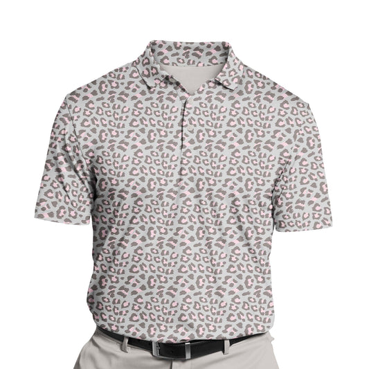 Custom golf clothing with funny faces on wild animal prints.