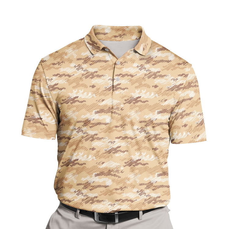 Custom funny golf shirts with faces on them for army enthusiasts.