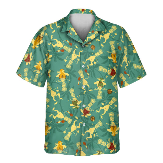 Custom Hawaiian shirts with faces on them, showcasing tribal musicians, exotic drum patterns, and tropical vibes for a lively and unique fashion statement.