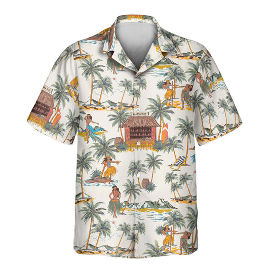 Vibrant custom Hawaiian shirts featuring palm trees and exotic flowers. Personalize shirts with faces on them for a fun, tropical look for any occasion.