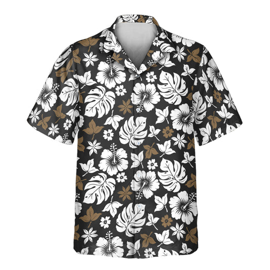 A Tropical Hibiscus Flower Custom Hawaiian Shirt featuring vibrant hibiscus flowers, tropical foliage, and palm leaves. This relaxed-fit, short-sleeve shirt offers a stylish and comfortable option for beach vacations, summer parties, or casual island wear. Perfect for those seeking a classic aloha vibe with bold, colorful floral accents.