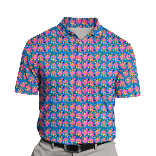Custom funny golf shirts with faces on them for summer vacations.