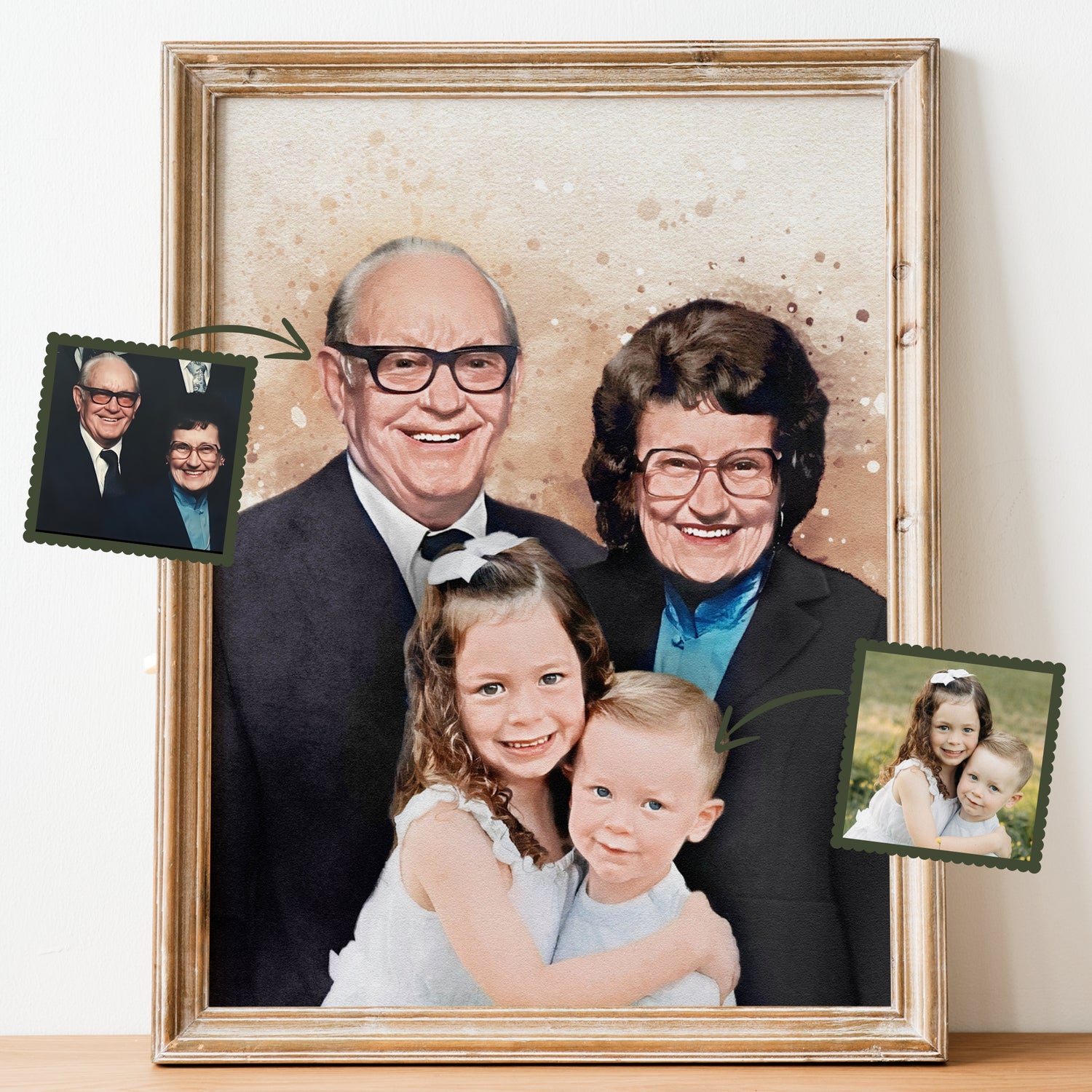 Commemorate your family with a stunning family painting. This custom family painting is a perfect keepsake for your home.