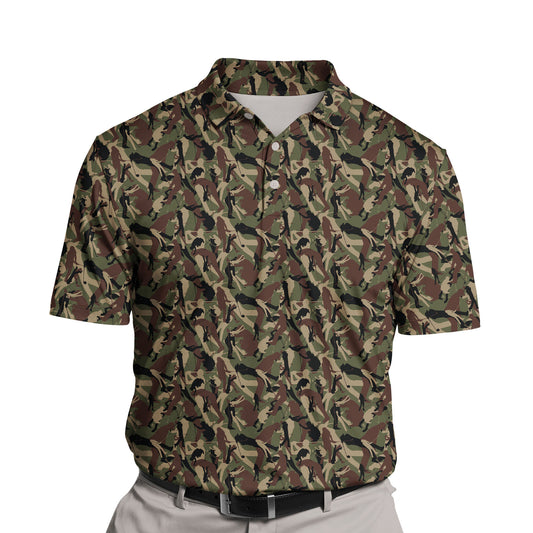 Soldier's Woodland Green Golf Camo featuring custom logos.