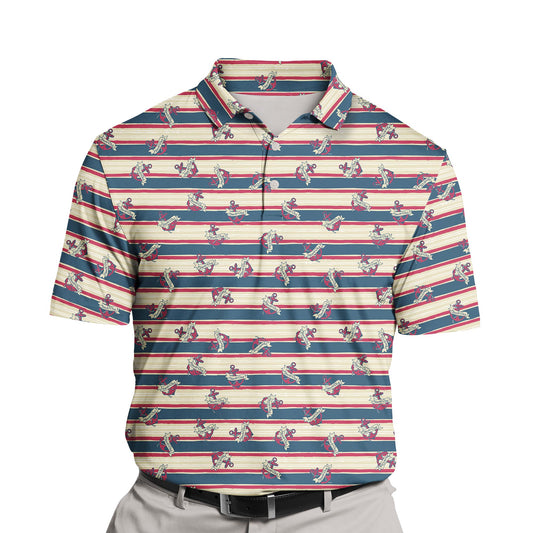 Custom funny golf shirts with faces on them inspired by the ocean.