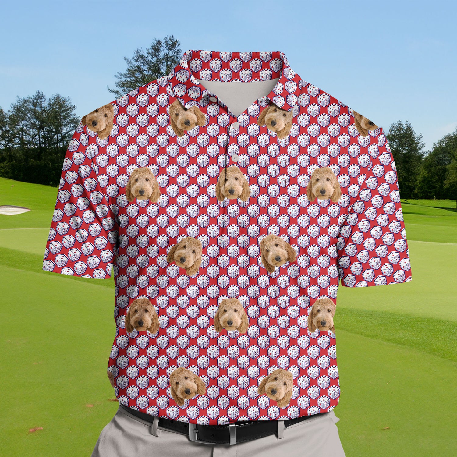 Unique funny golf shirts with casino-inspired graphics.