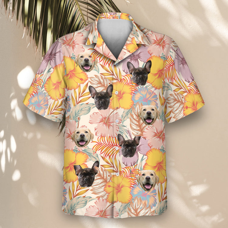 Stand out with custom Hawaiian shirts featuring palm trees, hibiscus, and shirts with faces on them, perfect for adding tropical fun to any event.