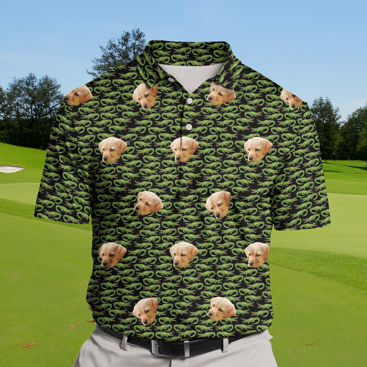 Big and tall funny golf shirts with faces on them in wild styles.