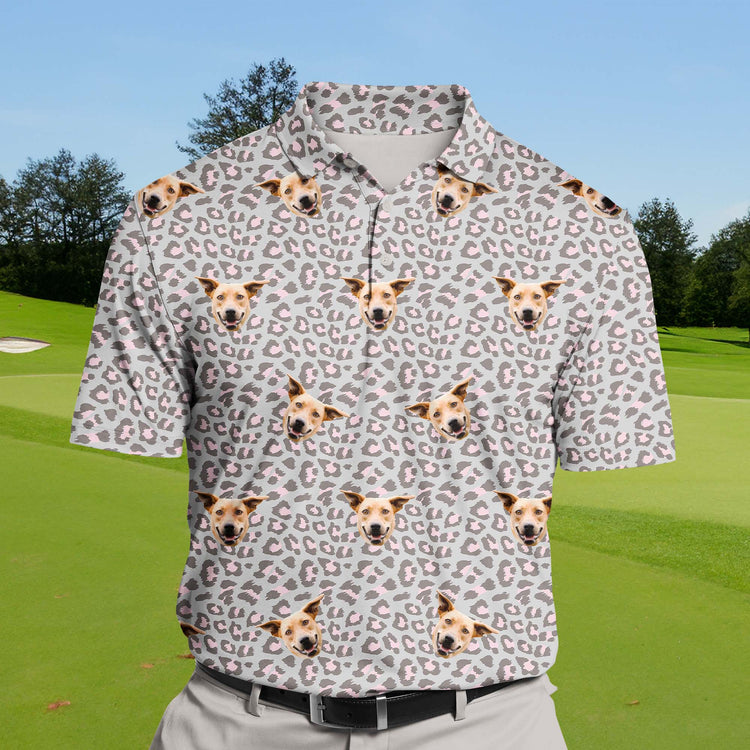 Team golf polos featuring funny faces and stylish designs.