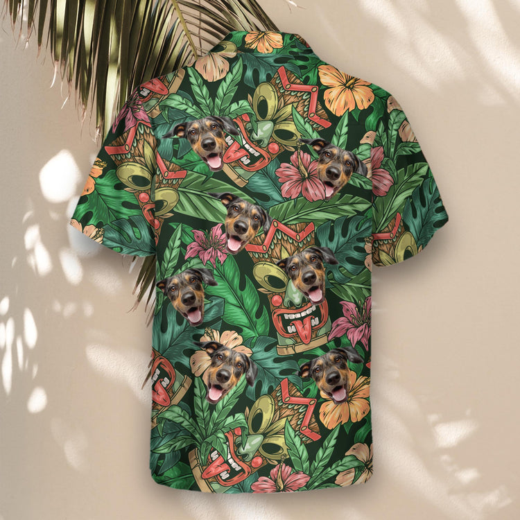 Custom Hawaiian shirts with faces on them, celebrating Hawaiian culture with vibrant Aloha-inspired designs, perfect for spreading good vibes at any occasion.