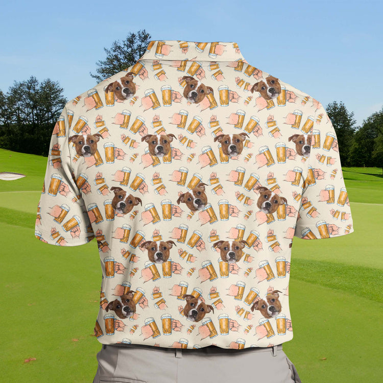Unique funny golf shirts with faces inspired by the Oktoberfest festival.