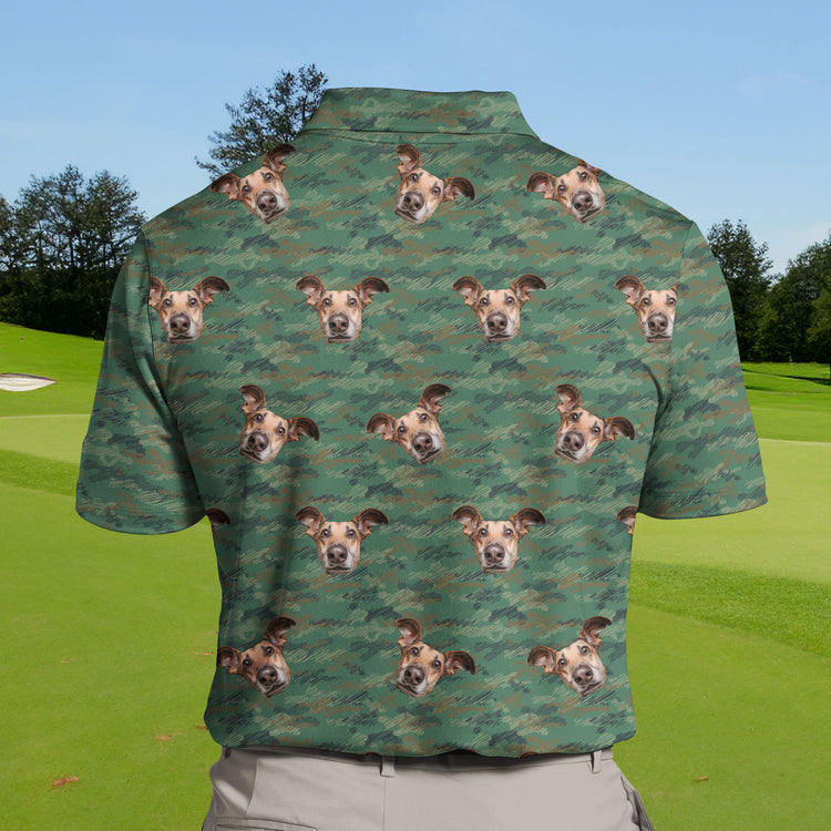 Green Camo Crew | Funny Golf Shirts with Faces or Logos