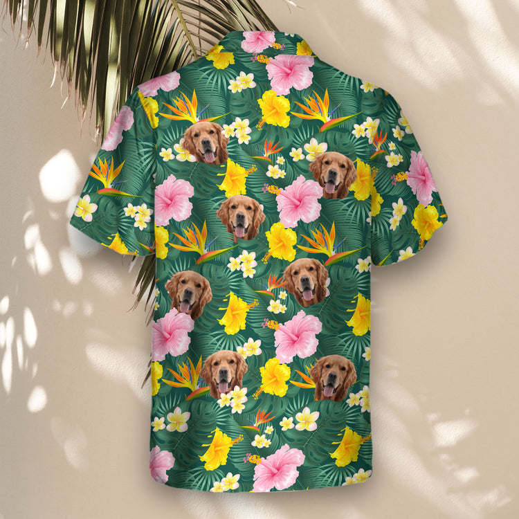 Stand out with custom Hawaiian shirts with faces on them, designed with colorful hibiscus, plumeria, and palm leaves for a unique and tropical summer look.