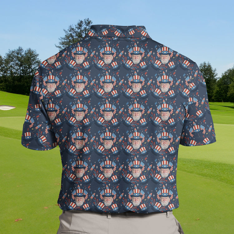 Cooling fabric funny golf shirts with faces, perfect for big and tall golfers.