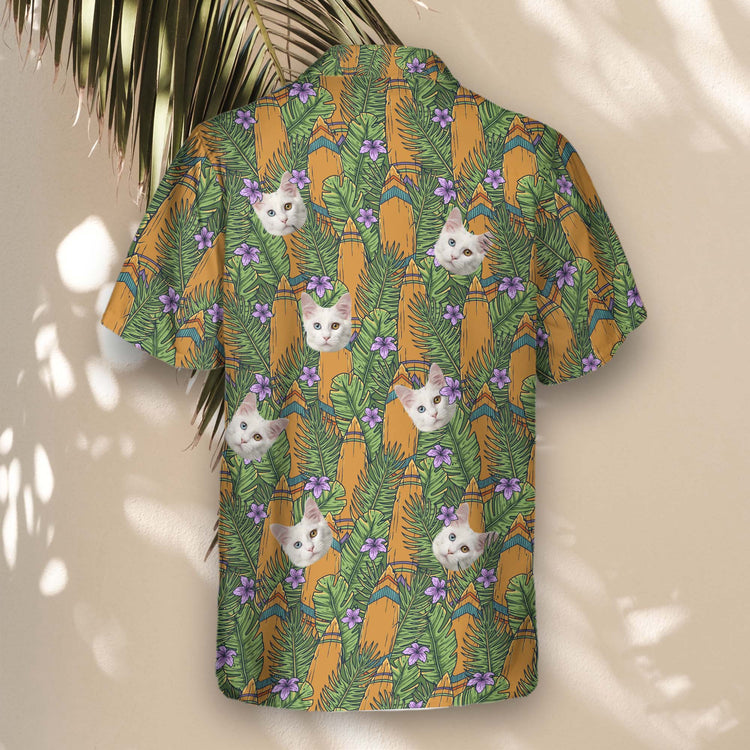 Tropical custom Hawaiian shirts with intricate tiki mask designs, bringing Polynesian spirit to stylish shirts with faces on them for any getaway.