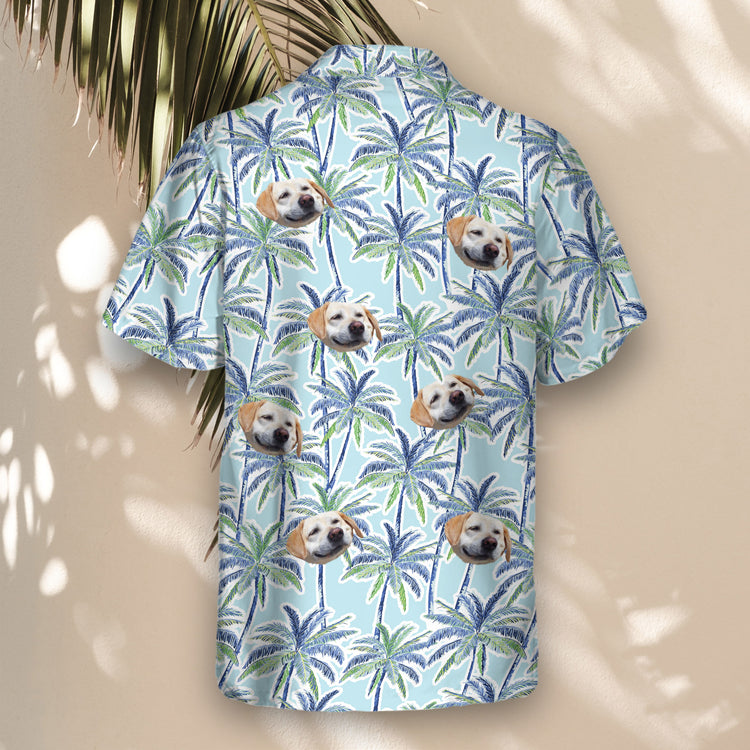 Discover our Custom Hawaiian Shirts with vibrant palm trees, perfect for personalizing shirts with faces on them or adding unique designs.