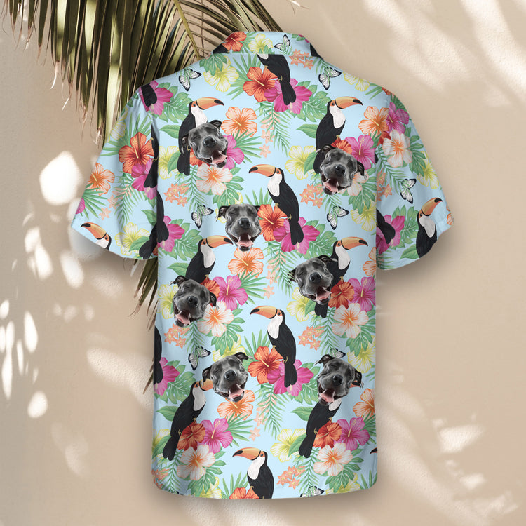 Brighten your wardrobe with our Tropical Wonderland Custom Hawaiian Shirts, showcasing lively floral patterns, ideal for shirts with faces on them or logos.
