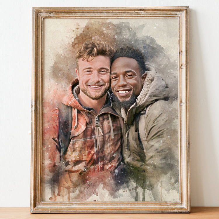 Turn your love story into art with a custom couple portrait painting! Our skilled portrait painting artists transform your photos into art, turning your picture into a drawing you’ll cherish. Perfect for home decor or gifting, it's a beautiful custom portrait painting from photo.