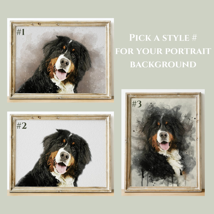 Turn your pet photos into pet portraits with our custom watercolor art! Our talented pet portrait artists bring your furry friend to life by turning your picture into a drawing you'll love. Perfect for home decor or a unique gift that’s sure to wow!