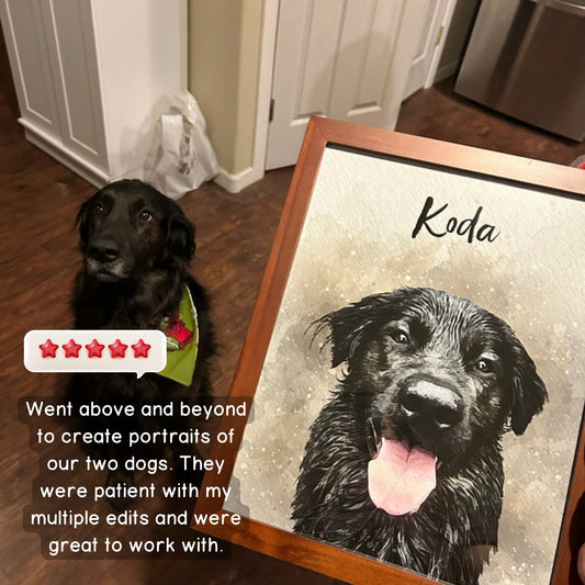 Watercolor Pet Portrait From Photos - Mother’s Day Gift