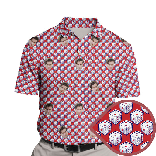Funny golf shirts with faces on them featuring cartoon characters.