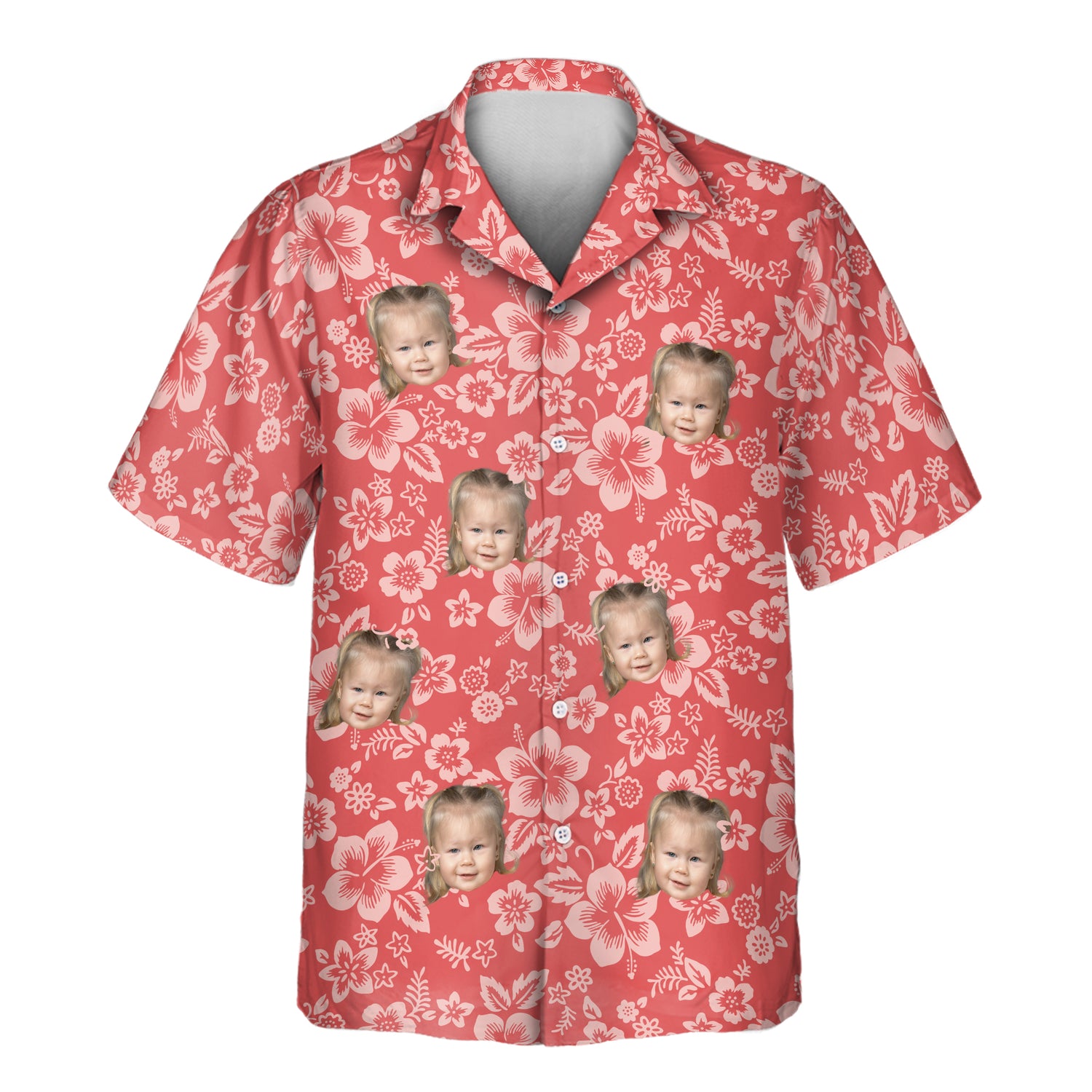 Custom Hawaiian shirts with Japanese hibiscus patterns and shirts with faces on them, offering vibrant floral designs and cultural charm for any occasion.