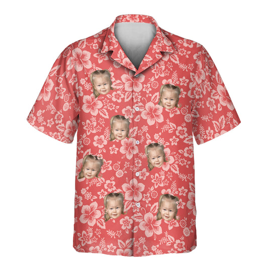 Custom Hawaiian shirts with Japanese hibiscus patterns and shirts with faces on them, offering vibrant floral designs and cultural charm for any occasion.