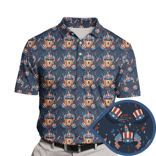 Funny golf shirts with faces on them, perfect for patriotic golf events.