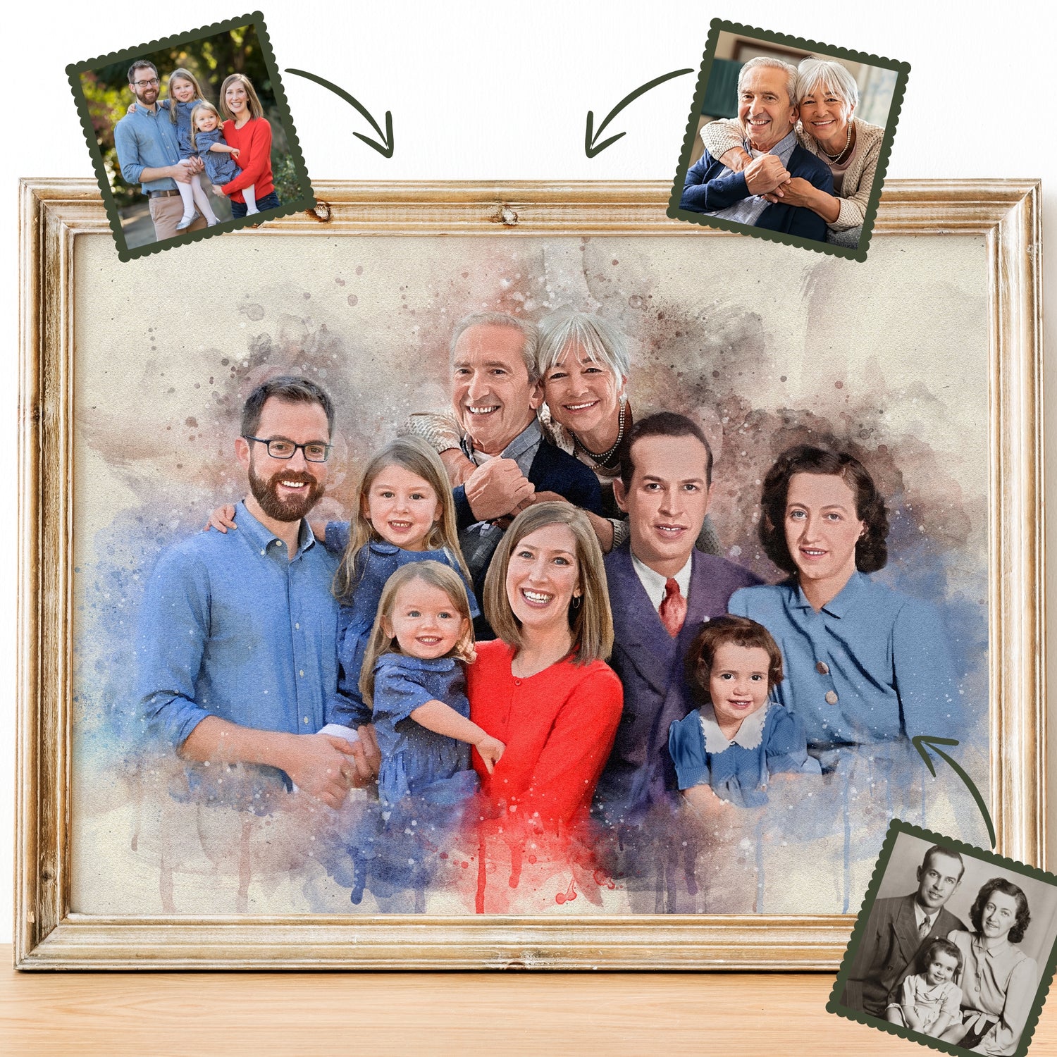 Transform your cherished photo into a beautiful family painting. This custom family painting is perfect for gifts and lasting memories.