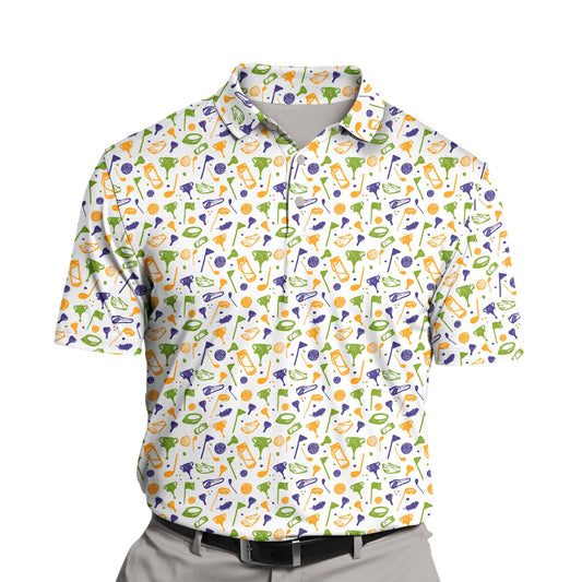 custom funny golf shirts with colorful designs.