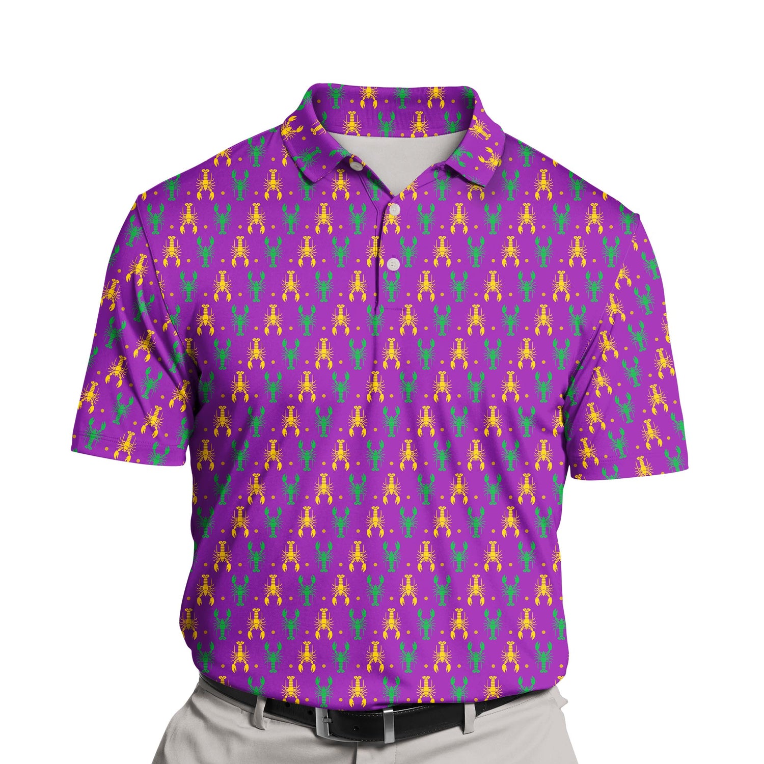 Colorful Crawfish Carnival shirts showcasing funny designs and logos.