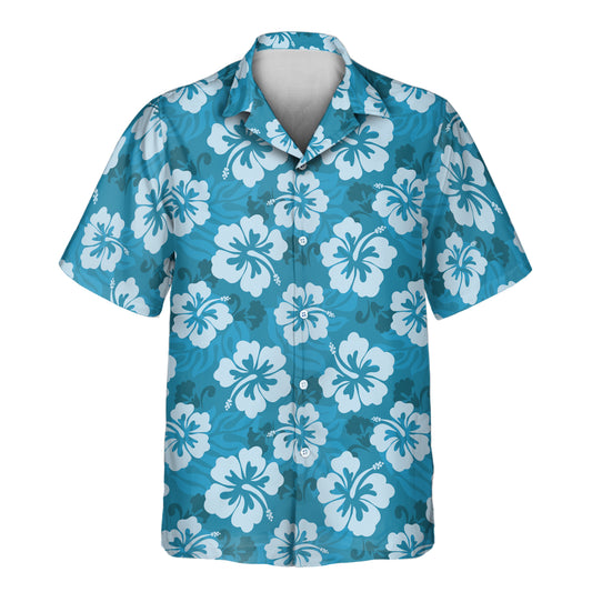 Discover custom Hawaiian shirts adorned with hibiscus and leaves, perfect for adding shirts with faces on them for tropical-themed gatherings.