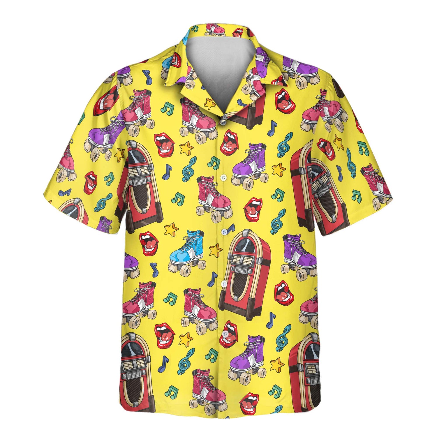 Stand out in custom Hawaiian shirts with exotic jungle prints and shirts with faces on them, blending nature-inspired patterns with unique designs.