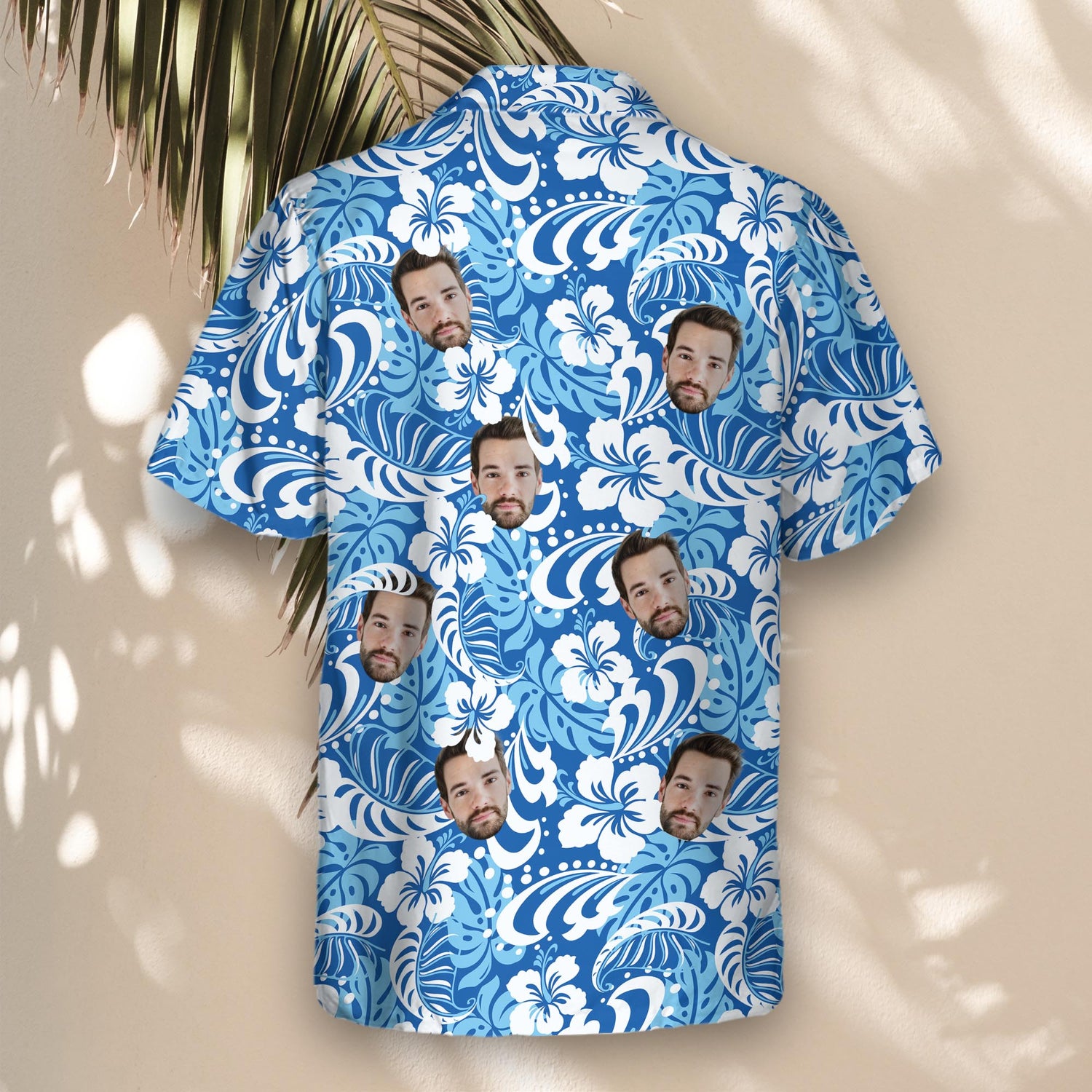 Experience comfort with our Tropical Royal Blue Custom Hawaiian Shirts, featuring bold designs perfect for shirts with faces on them or personal logos.
