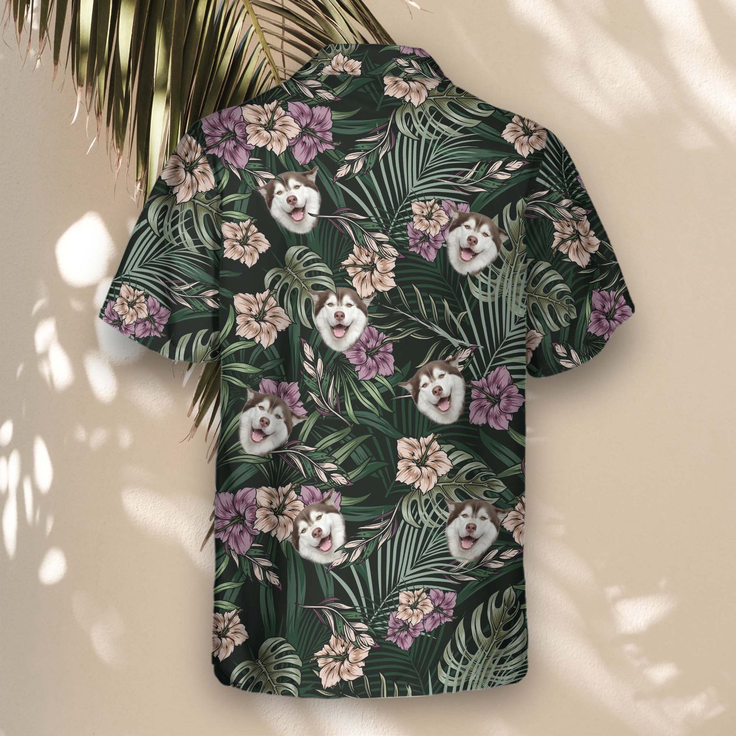 Classic retro-style custom Hawaiian shirts with faces on them, featuring tropical foliage, vibrant flowers, and a laid-back vacation-ready design.